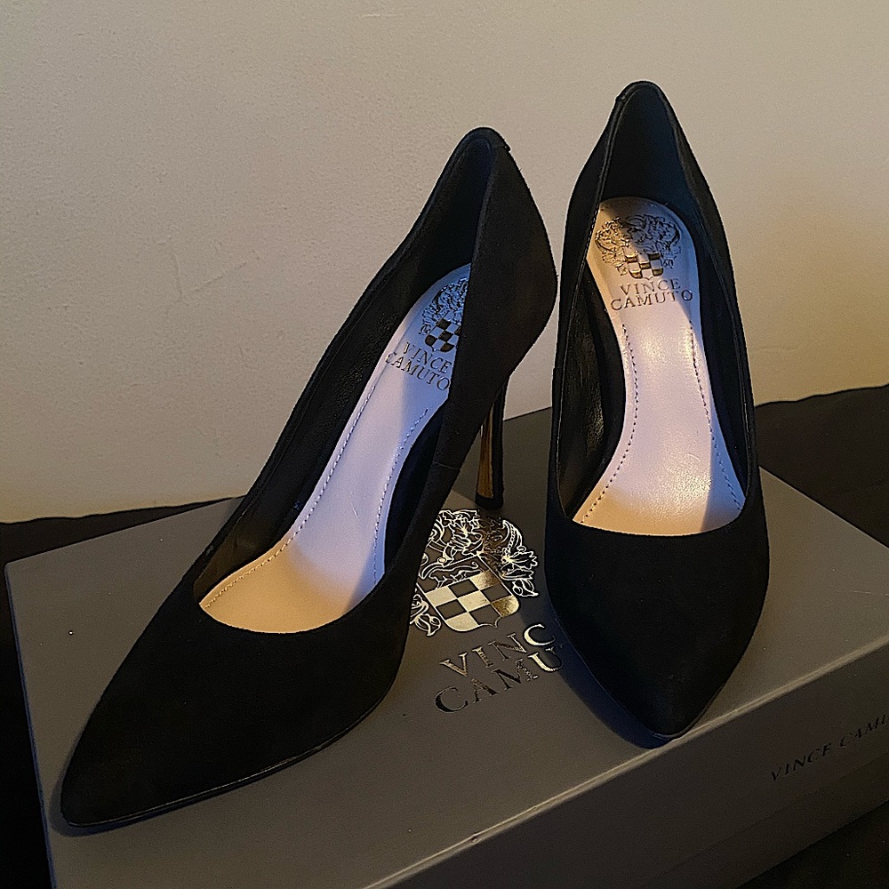 Vince Camuto Black Suede Heels